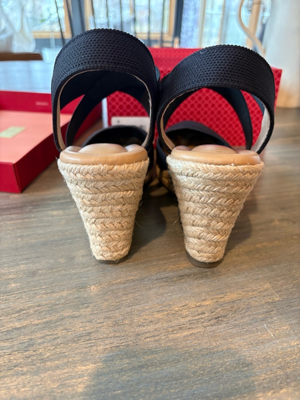 Kelly & Katie Black Espadrille Slingback Flats - Picture 2 of 9